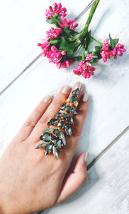 Kairoz Gunmetal Grey Stone Ring freeshipping - CASA ROZEN