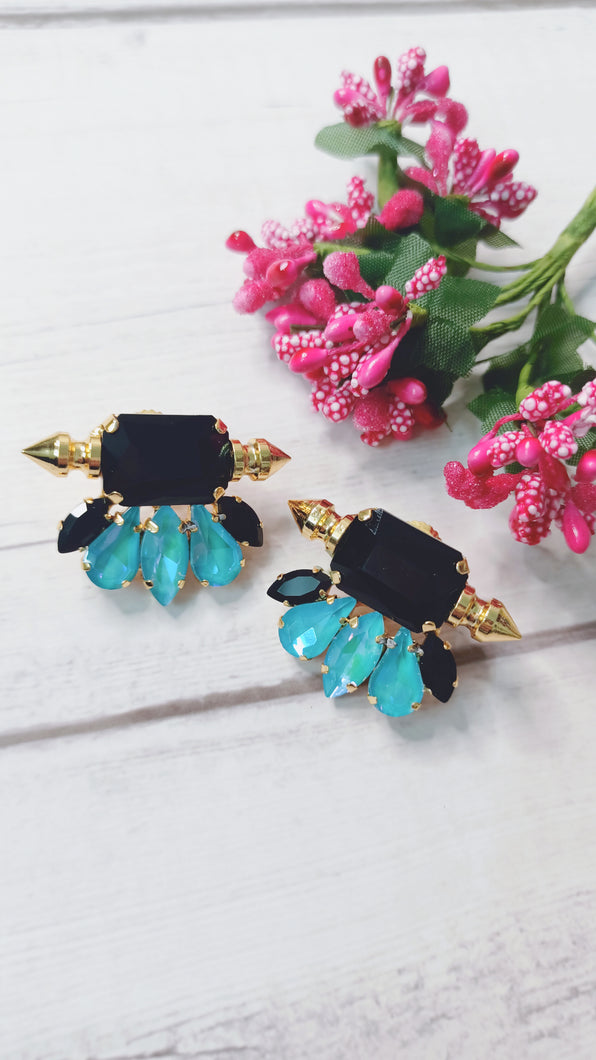 Vanissa Ocean Blue Stud Earrings freeshipping - CASA ROZEN