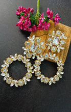 Load image into Gallery viewer, Camisso Glitz Silver Stone Statement Earrings freeshipping - CASA ROZEN
