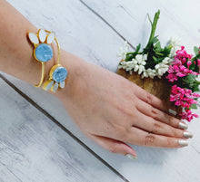 Load image into Gallery viewer, Kelly Pastel Wave Blue Natural Stone Bracelet freeshipping - CASA ROZEN
