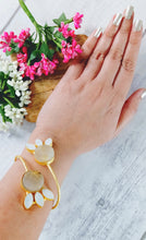 Load image into Gallery viewer, Kelly Golden Yellow Shaded Natural Stone Bracelet ( Hand Cuff ) freeshipping - CASA ROZEN
