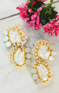 Hazal Baroque Natural Stone Earrings freeshipping - CASA ROZEN