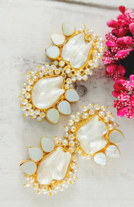 Hazal Baroque Natural Stone Earrings freeshipping - CASA ROZEN