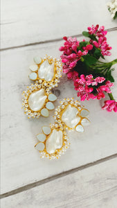 Hazal Baroque Natural Stone Earrings freeshipping - CASA ROZEN