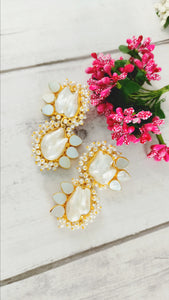 Hazal Baroque Natural Stone Earrings freeshipping - CASA ROZEN