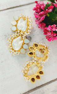 Hazal Baroque Natural Stone Earrings freeshipping - CASA ROZEN