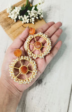 Load image into Gallery viewer, Imizza Brown Rough Tumble Stone Earrings freeshipping - CASA ROZEN
