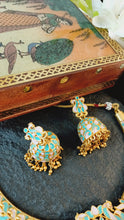 Load image into Gallery viewer, Birsashasa Pastel Pink and Blue Meeenakari Art Work Set freeshipping - CASA ROZEN
