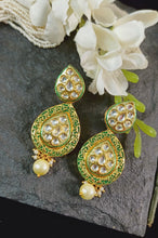 Load image into Gallery viewer, Vanara Kundan Polki Meenakari 22 Carat Gold Plated Choker Jewellery Set freeshipping - CASA ROZEN
