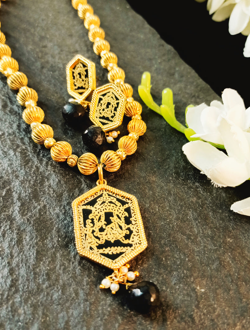 Mandoli 22k Gold Plating Thewa Art Jewellery Set freeshipping - CASA ROZEN