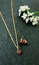 Load image into Gallery viewer, Verissca Ecstatic Red American Diamond Pendant Set freeshipping - CASA ROZEN
