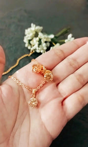 Verissca Champagne Gold American Diamond Pendant Set freeshipping - CASA ROZEN