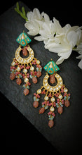 Load image into Gallery viewer, Daminiva Lac Art Work Semi Precious Stone Earrings freeshipping - CASA ROZEN
