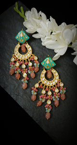 Daminiva Lac Art Work Semi Precious Stone Earrings freeshipping - CASA ROZEN