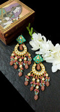 Load image into Gallery viewer, Daminiva Lac Art Work Semi Precious Stone Earrings freeshipping - CASA ROZEN
