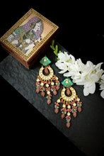 Load image into Gallery viewer, Daminiva Lac Art Work Semi Precious Stone Earrings freeshipping - CASA ROZEN
