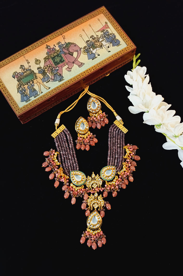 Ramaiyah Kundan And Semi Precious Stones Set freeshipping - CASA ROZEN