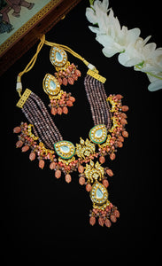 Ramaiyah Kundan And Semi Precious Stones Set freeshipping - CASA ROZEN