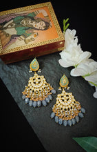 Load image into Gallery viewer, Mandala Lac Art Work Semi Precious Stone Earrings freeshipping - CASA ROZEN
