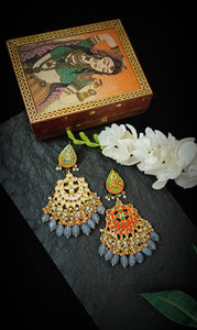 Mandala Lac Art Work Semi Precious Stone Earrings freeshipping - CASA ROZEN