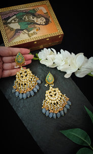 Mandala Lac Art Work Semi Precious Stone Earrings freeshipping - CASA ROZEN