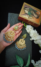 Load image into Gallery viewer, Mandala Lac Art Work Semi Precious Stone Earrings freeshipping - CASA ROZEN
