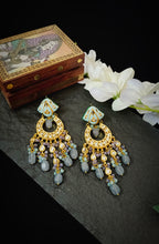 Load image into Gallery viewer, Mandvi Lac Art Work Semi Precious Stone Earrings freeshipping - CASA ROZEN
