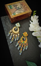Load image into Gallery viewer, Mandvi Lac Art Work Semi Precious Stone Earrings freeshipping - CASA ROZEN
