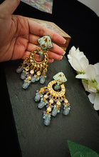 Load image into Gallery viewer, Mandvi Lac Art Work Semi Precious Stone Earrings freeshipping - CASA ROZEN
