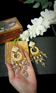 Mihikana Lac Art Work Semi Precious Stone Earrings freeshipping - CASA ROZEN