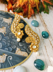 Taksi Crystal Kundan Earrings freeshipping - CASA ROZEN