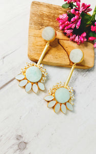 Kerossa Pastel Mint Natural Semi Precious Tumble Stone Earrings freeshipping - CASA ROZEN