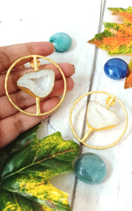 Scala Lia White Window Druzy Earrings freeshipping - CASA ROZEN