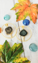 Load image into Gallery viewer, Scala Majestic Black Window Druzy Stone Earrings freeshipping - CASA ROZEN
