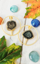 Load image into Gallery viewer, Scala Majestic Black Window Druzy Stone Earrings freeshipping - CASA ROZEN

