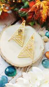 Kelisa Brown Tumble Stone Earrings freeshipping - CASA ROZEN