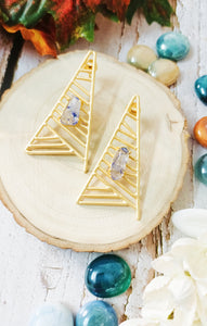 Vivian Blue Tumble Stone Earrings freeshipping - CASA ROZEN