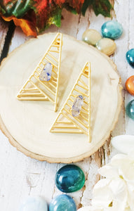 Vivian Blue Tumble Stone Earrings freeshipping - CASA ROZEN