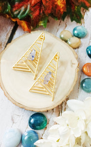 Vivian Blue Tumble Stone Earrings freeshipping - CASA ROZEN