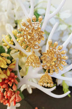 Load image into Gallery viewer, Sokyah White Crystal Tokri Earrings freeshipping - CASA ROZEN
