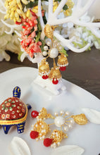 Load image into Gallery viewer, Moraso Red Tri Tokri Earrings freeshipping - CASA ROZEN
