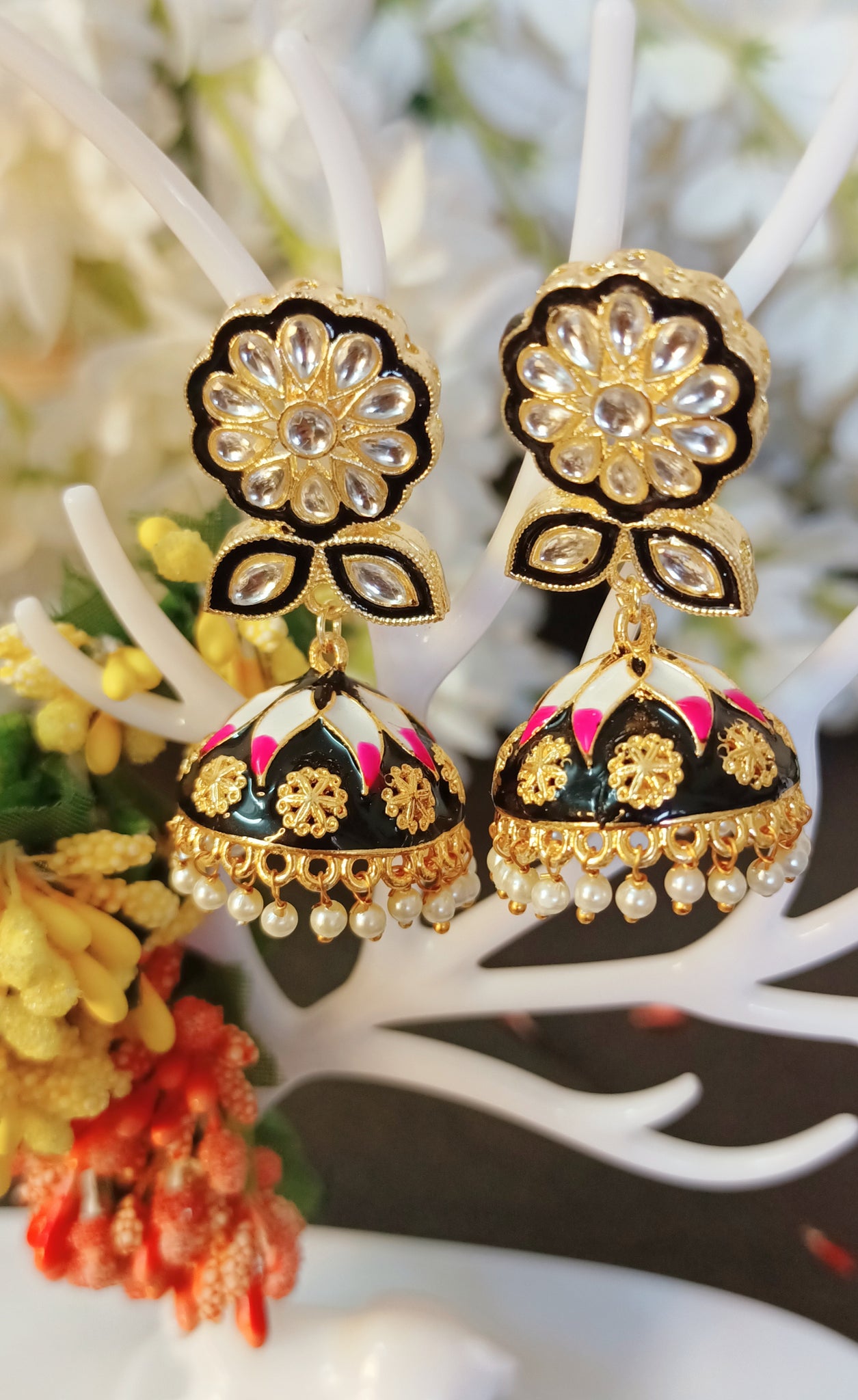 Buy Manath Ethnic Designer Meenakari Jhumka Earrings Jewellery for Women  and Girls Alloy Jhumki Earring Online at Best Prices in India - Flipkart.com