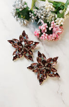 Load image into Gallery viewer, Faroska Maroon Shimmer Earrings freeshipping - CASA ROZEN
