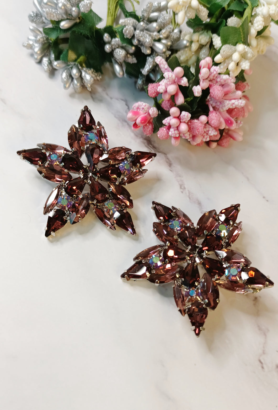 Faroska Maroon Shimmer Earrings freeshipping - CASA ROZEN