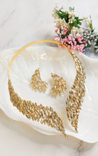 Load image into Gallery viewer, Isa-Bella Golden Glaze Stones Statement Neckpiece Set freeshipping - CASA ROZEN
