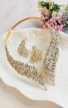 Load image into Gallery viewer, Isa-Bella Silver Crystal Stones Statement Neckpiece Set freeshipping - CASA ROZEN
