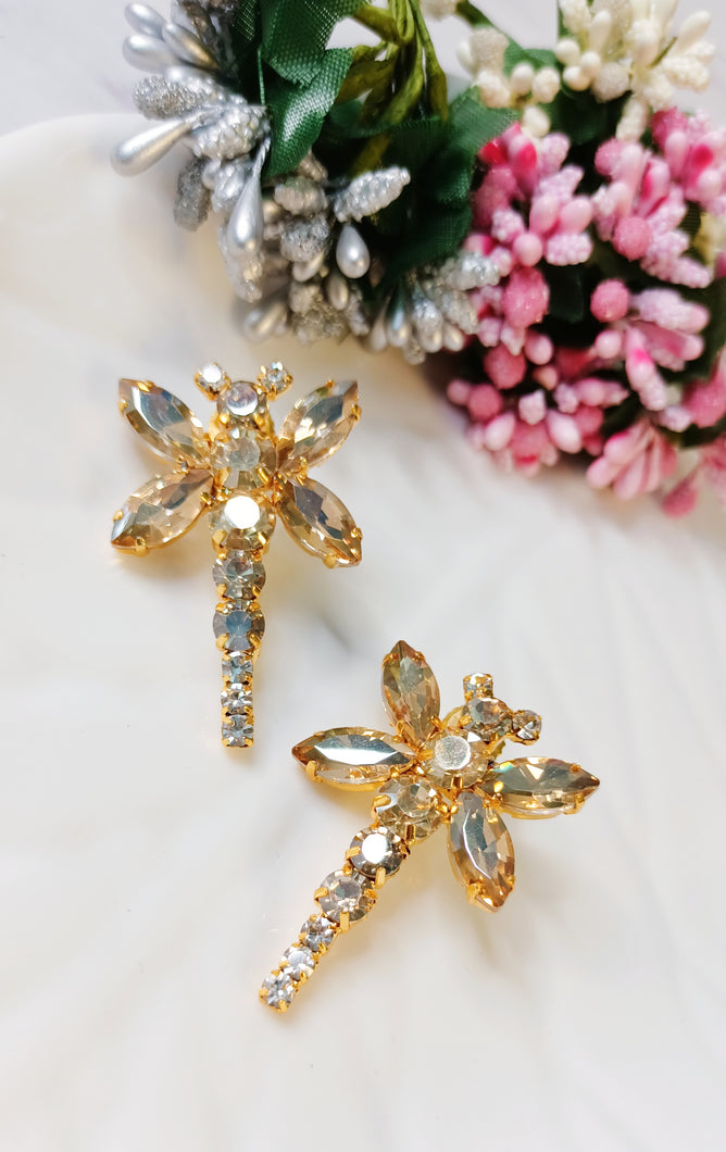 Lemil Golden Stone Earrings freeshipping - CASA ROZEN