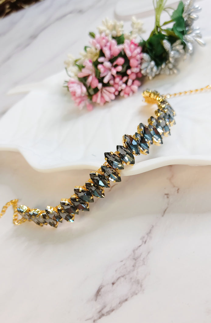 Selisa Grey Stone Choker Neckpiece freeshipping - CASA ROZEN