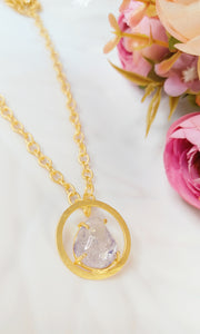 Aina Violet Round Natural Tumble Stone Pendant Chain freeshipping - CASA ROZEN
