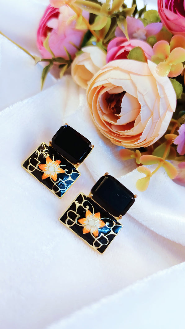 Meroa Black Stone Earrings freeshipping - CASA ROZEN